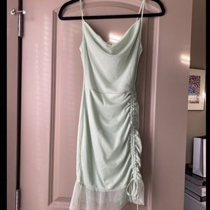 Pretty Little Thing sage green mini dress